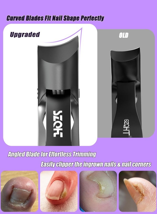 SZQHT 2025 Upgrade Angled Head Nail Clippers for Men, SZQHT Toenail Clippers for Seniors Thick Toenails, Large Toe nail Clippers with Catcher, Extra Wide Handle, Sharp Heavy Duty Stainless Steel Nail Cutter - Image 3